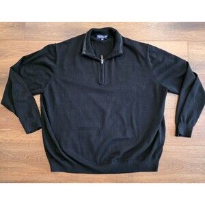 Mock Neck Sweater Mens 2XB 1/4 Zip Big Long Sleeve Pullover  Roundtree & Yorke